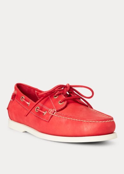 Zapatos De Barco Polo Ralph Lauren Hombre Rojos - Merton Leather - FZCYW0356